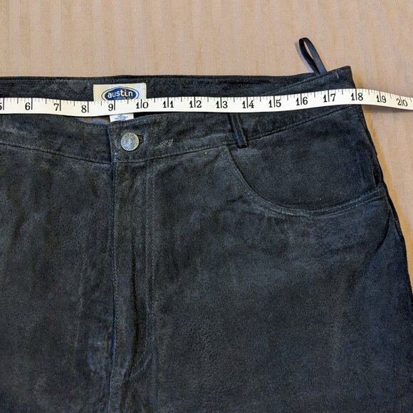 Vintage Y2K Suede Leather Jean Style Pants New - Picture 7 of 9